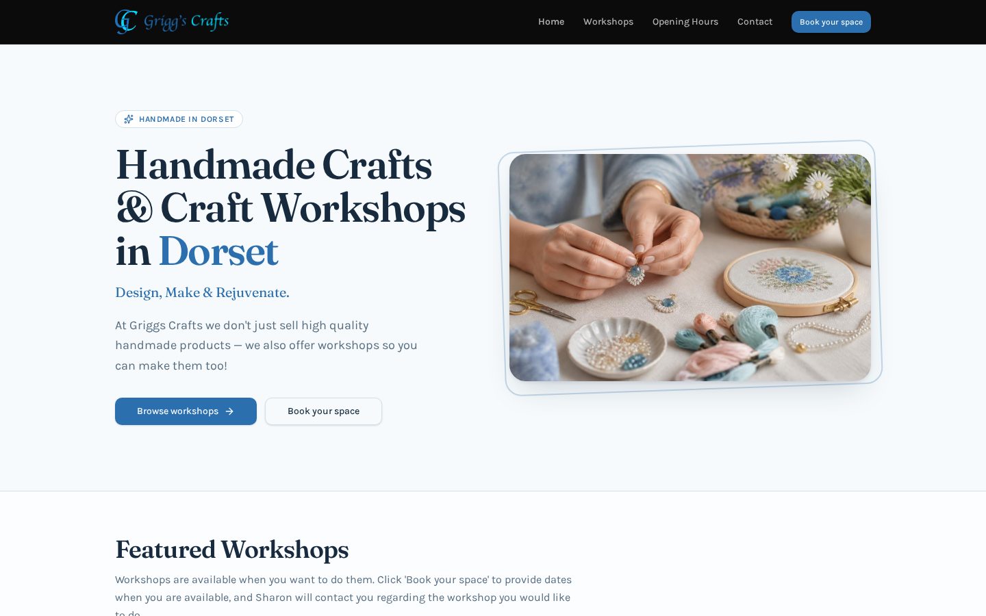 Griggs Crafts Dorset website
